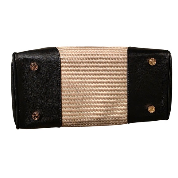 $240 NWT Spartina 449 Bamboo Chic Satchel Ebony Wicker Leather Top Handle Bag - Picture 10 of 10